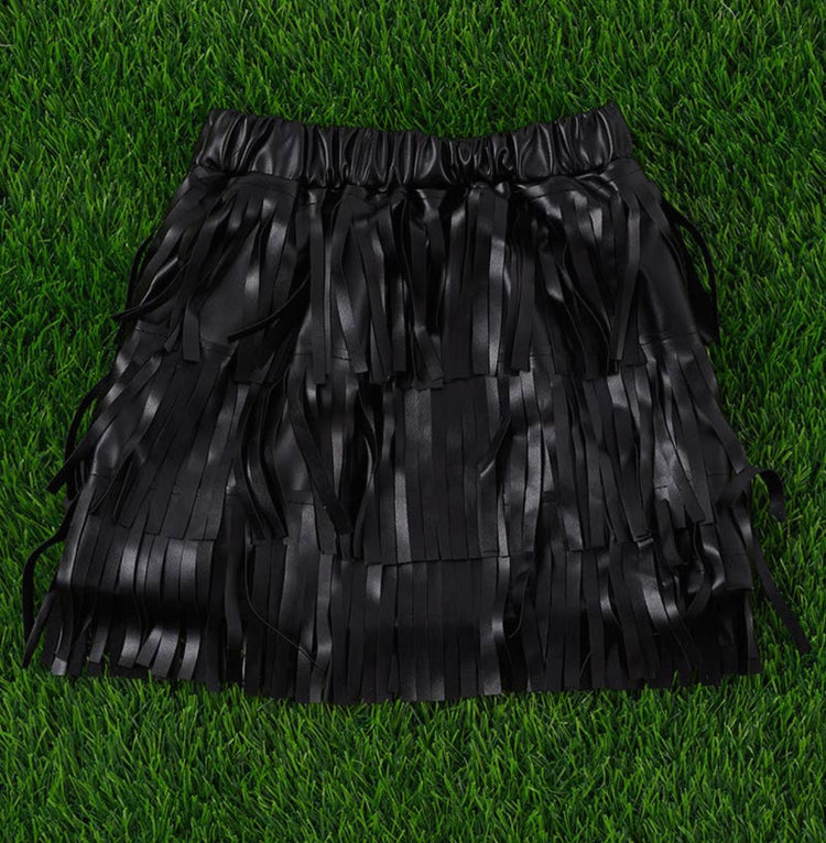 Faux Fringe Skirt