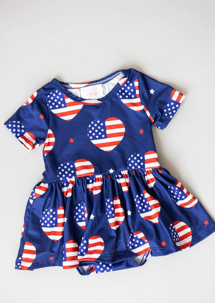 I Heart the USA Twirl Bodysuit