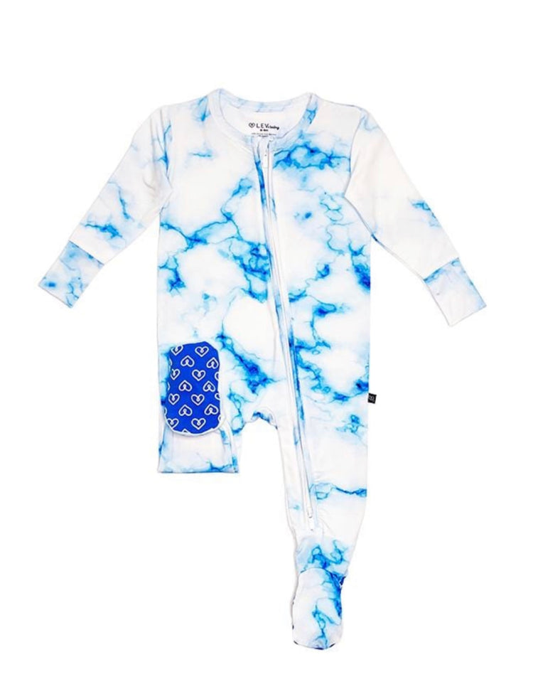 Blue Tye-Dye Footie